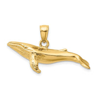 Load image into Gallery viewer, 14K 3-D Textured Underside Humpback Whale Charm
