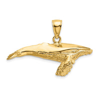 Load image into Gallery viewer, 14K 3-D Textured Underside Humpback Whale Charm
