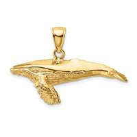 Load image into Gallery viewer, 14K 3-D Textured Underside Humpback Whale Charm
