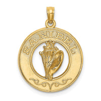 Load image into Gallery viewer, 14K SANIBEL w/Conch Shell Circle Charm
