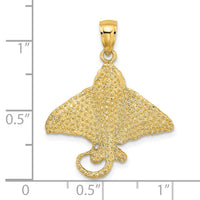 Load image into Gallery viewer, 14K Textured Spotted Eagle Ray Charm

