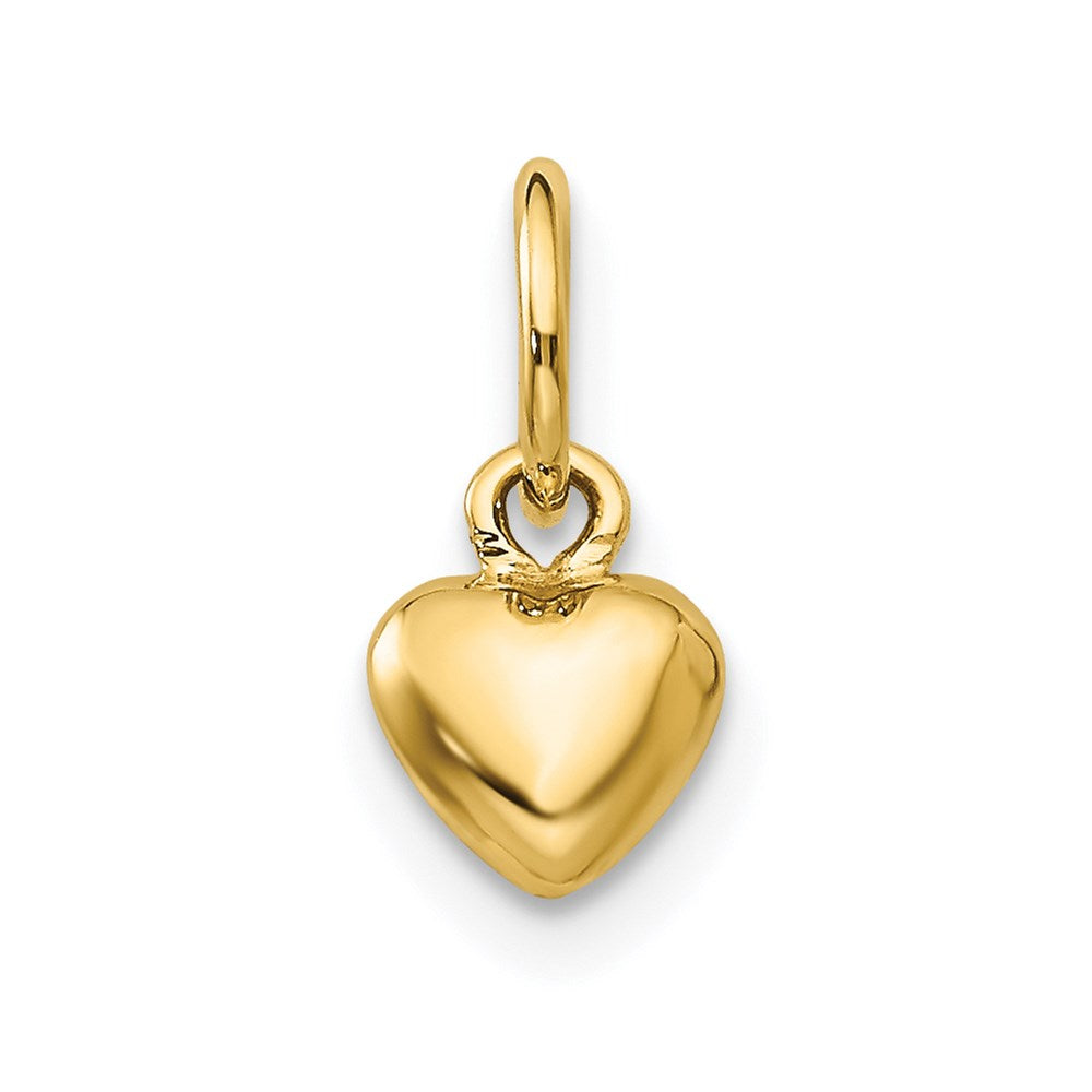 14K Polished 3-D Puffed Heart Charm