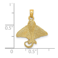 Load image into Gallery viewer, 14K Textured Spotted Eagle Ray Charm
