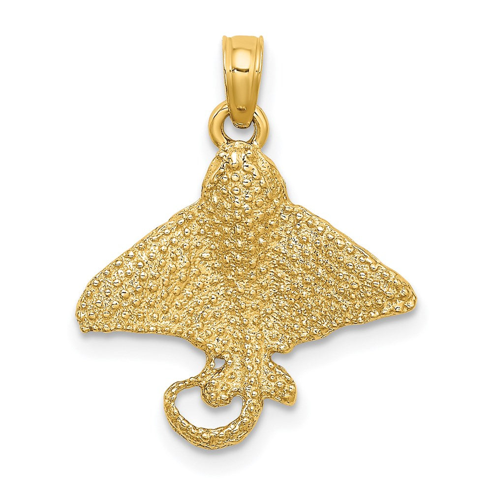 14K Textured Spotted Eagle Ray Charm