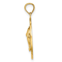 Load image into Gallery viewer, 14K SAINT AUGUSTINE w/Dolphins Circle Charm
