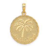 Load image into Gallery viewer, 14K JAMAICA and Palm Tree Disk Charm
