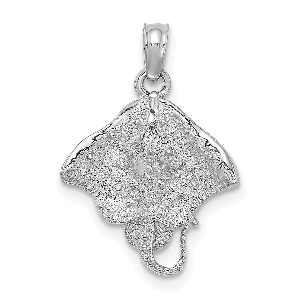 14K White Gold Stingray Charm