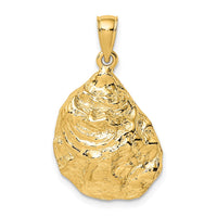 Load image into Gallery viewer, 14K Textured and Polished Oyster Shell Charm
