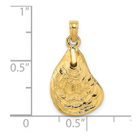 Load image into Gallery viewer, 14K Textured and Polished Oyster Shell Charm
