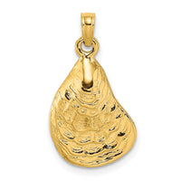 Load image into Gallery viewer, 14K Textured and Polished Oyster Shell Charm
