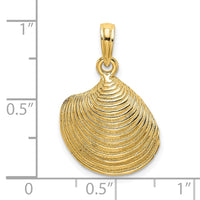 Load image into Gallery viewer, 14K Textured Clam Shell Charm
