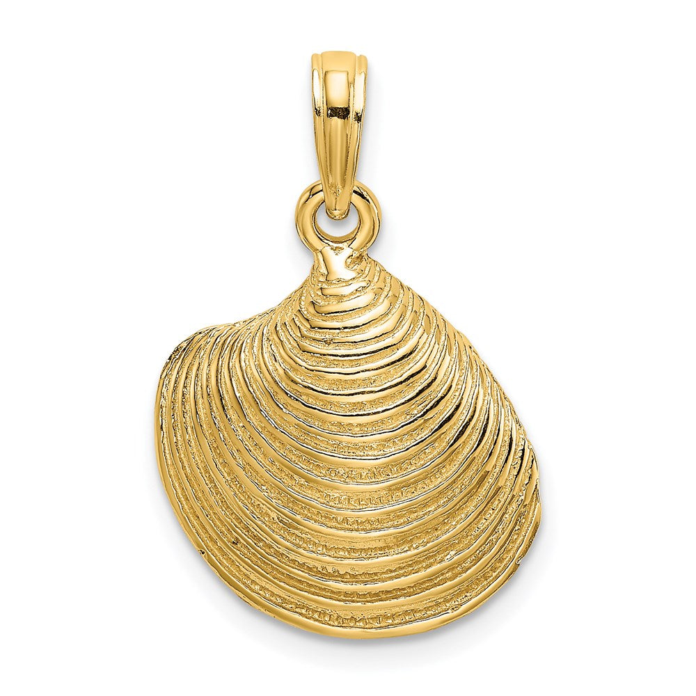 14K Textured Clam Shell Charm
