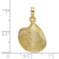Load image into Gallery viewer, 14K 3-D Textured Clam Shell Charm
