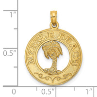 Load image into Gallery viewer, 14K MYRTLE BEACH w/Palm Tree Circle Charm
