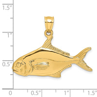 Load image into Gallery viewer, 14K 3-D Polished Pompano Fish Charm
