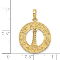 Load image into Gallery viewer, 14K SAINT AUGUSTINE w/Lighthouse Circle Charm
