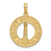 Load image into Gallery viewer, 14K SAINT AUGUSTINE w/Lighthouse Circle Charm
