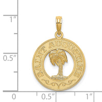 Load image into Gallery viewer, 14K SAINT AUGUSTINE w/Palm Tree Circle Charm
