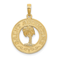 Load image into Gallery viewer, 14K SAINT AUGUSTINE w/Palm Tree Circle Charm
