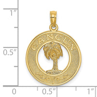 Load image into Gallery viewer, 14K CANCUN w/Palm Tree Circle Charm
