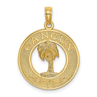 Load image into Gallery viewer, 14K CANCUN w/Palm Tree Circle Charm
