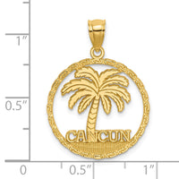 Load image into Gallery viewer, 14K CANCUN Palm Tree Circle Charm
