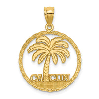 Load image into Gallery viewer, 14K CANCUN Palm Tree Circle Charm
