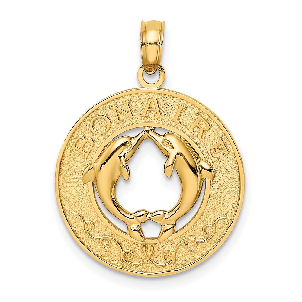 14K BONAIRE Circle w/ Dolphins Charm