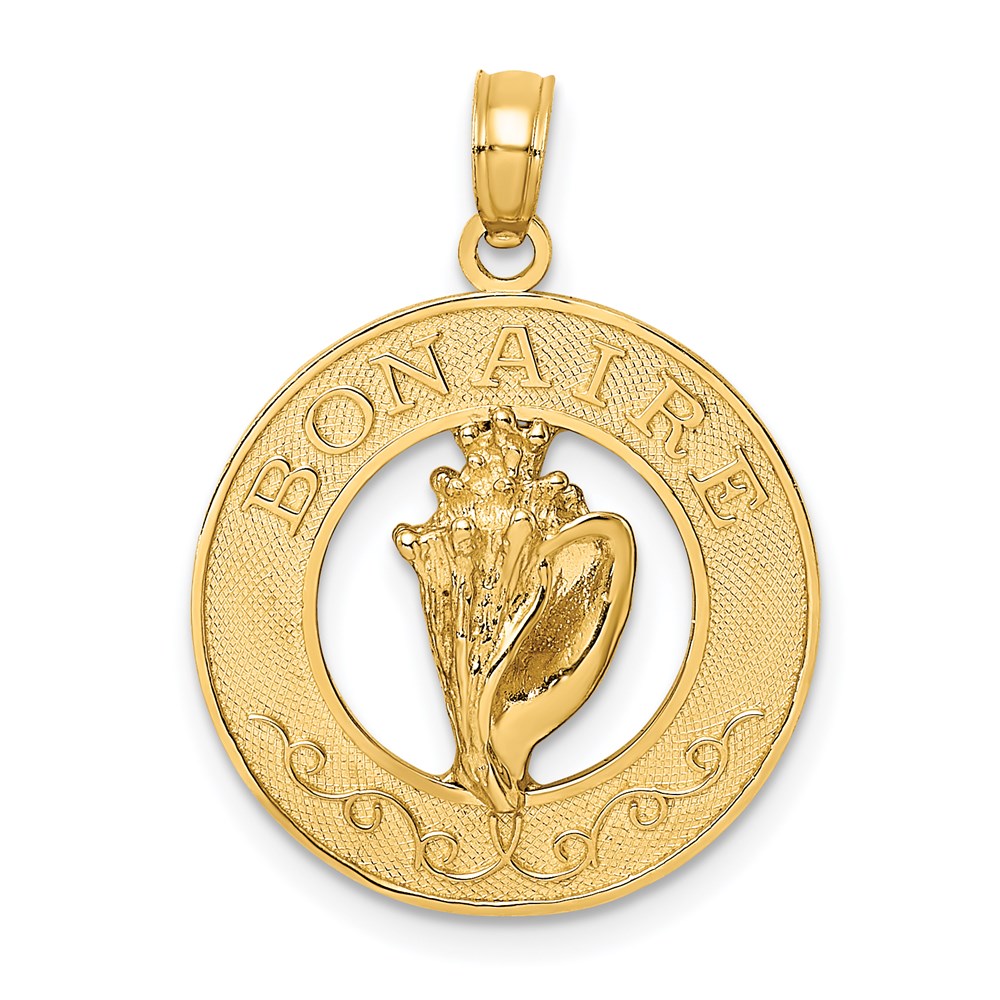 14K BONAIRE Circle w/ Conch Shell Charm
