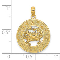 Load image into Gallery viewer, 14K TURKS AND CAICOS Circle w/ Crab Charm
