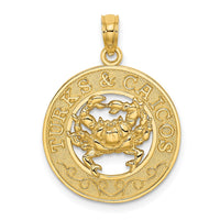 Load image into Gallery viewer, 14K TURKS AND CAICOS Circle w/ Crab Charm
