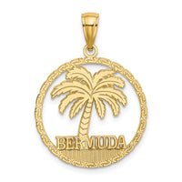 Load image into Gallery viewer, 14K BERMUDA Palm Tree Round Charm
