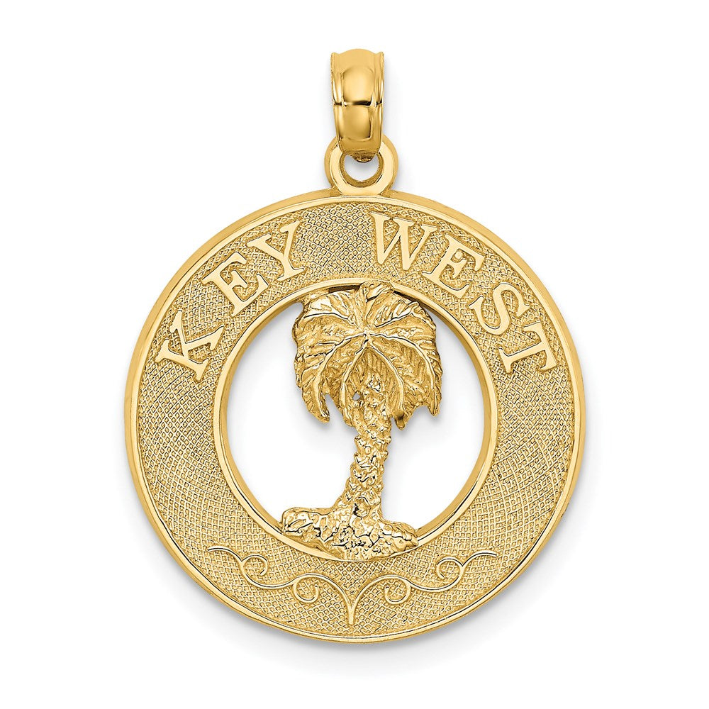 14K KEY WEST w/Palm Tree Circle Charm