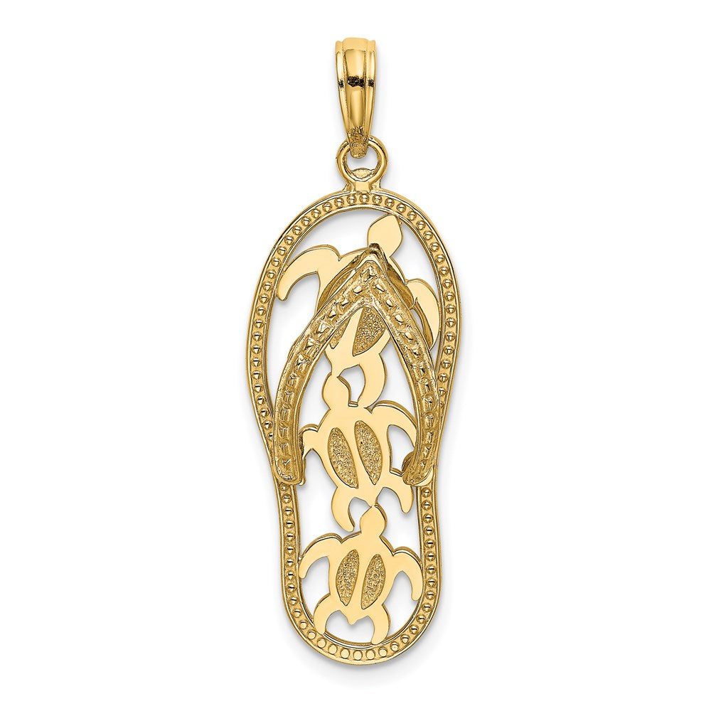 14K Triple Turtle Flip-Flop Charm