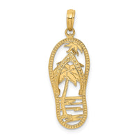 Load image into Gallery viewer, 14K Palm Tree Flip and Flop Charm
