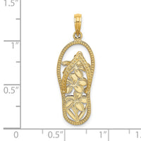 Load image into Gallery viewer, 14K Polished Multi Flower Flip-Flop Charm
