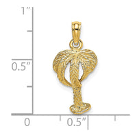 Load image into Gallery viewer, 14K 2-D Textured Palm Tree Charm
