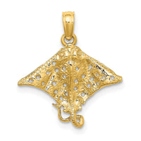 Load image into Gallery viewer, 14K Spotted Eagle Ray with Holes Charm
