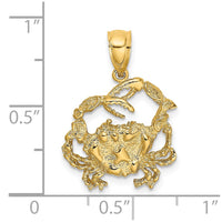 Load image into Gallery viewer, 14K Textured Crab Charm
