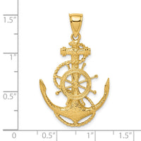 Load image into Gallery viewer, 14K 2-D Anchor and Wheel Charm

