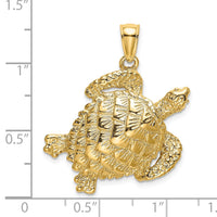 Load image into Gallery viewer, 14K Textured Sea Turtle Charm
