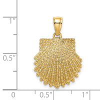 Load image into Gallery viewer, 14K Textured Scallop Shell Charm
