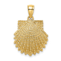 Load image into Gallery viewer, 14K Textured Scallop Shell Charm

