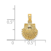 Load image into Gallery viewer, 14K Textured Scallop Shell Charm
