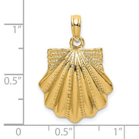 Load image into Gallery viewer, 14K Textured Scallop Shell Charm

