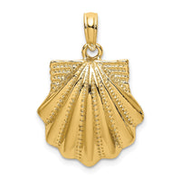 Load image into Gallery viewer, 14K Textured Scallop Shell Charm
