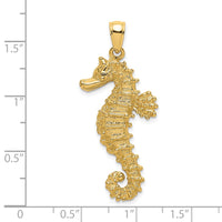 Load image into Gallery viewer, 14K Textured Seahorse Charm
