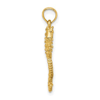 Load image into Gallery viewer, 14K 3-D Textured Seahorse with Tail Charm
