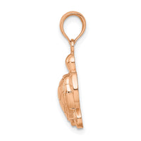 Load image into Gallery viewer, 14K Rose Gold Textured Sea Turtle Charm
