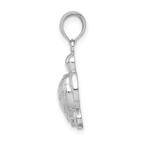 Load image into Gallery viewer, 14K White Gold 2-D Textured Sea Turtle Charm
